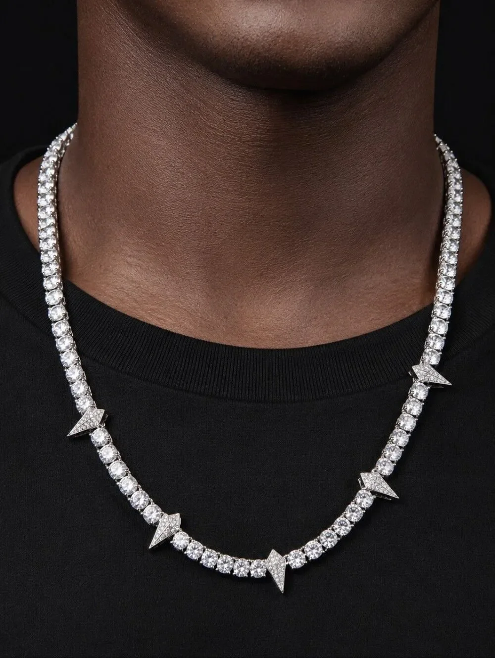 Diamond Spike Tennis Necklace